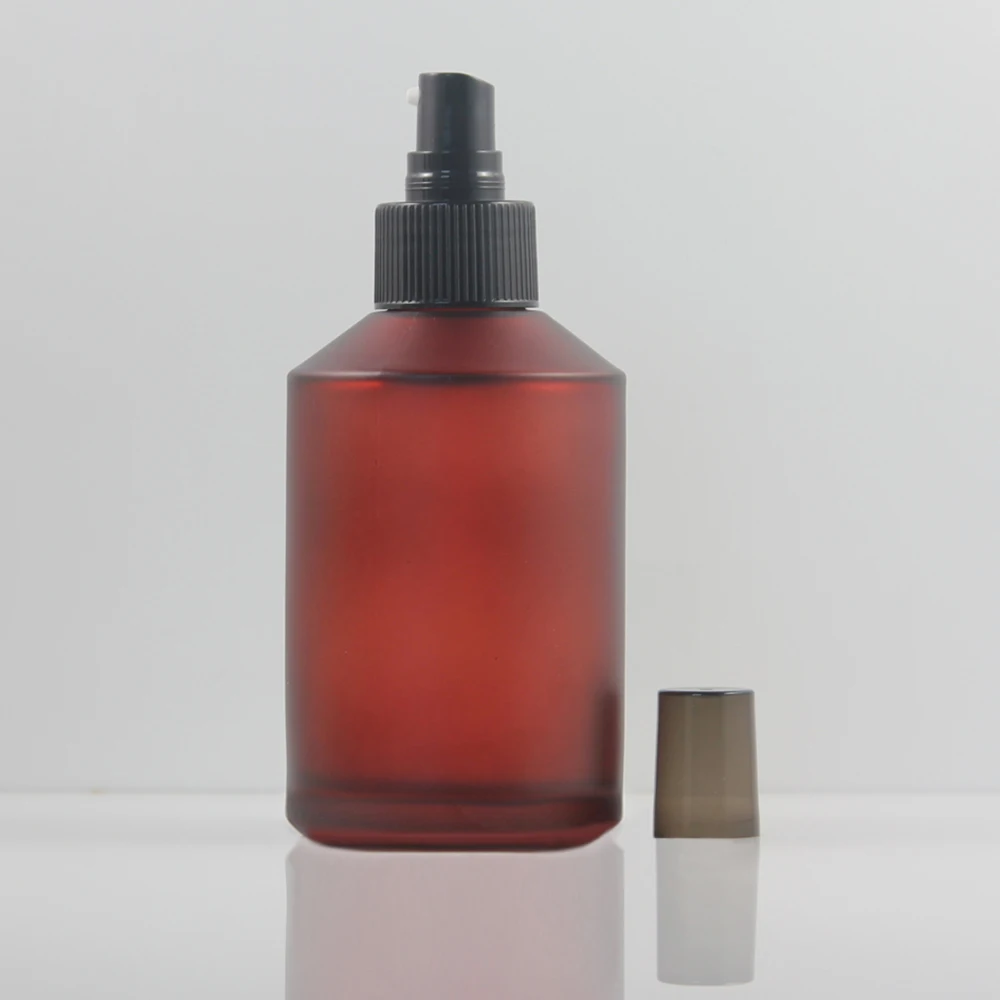 Garrafa de Loção de Vidro com Bomba de Alumínio Garrafa de Loção de Vidro para Líquidos Fosco Preto Vermelho Rosa 20 Pcs 200 ml