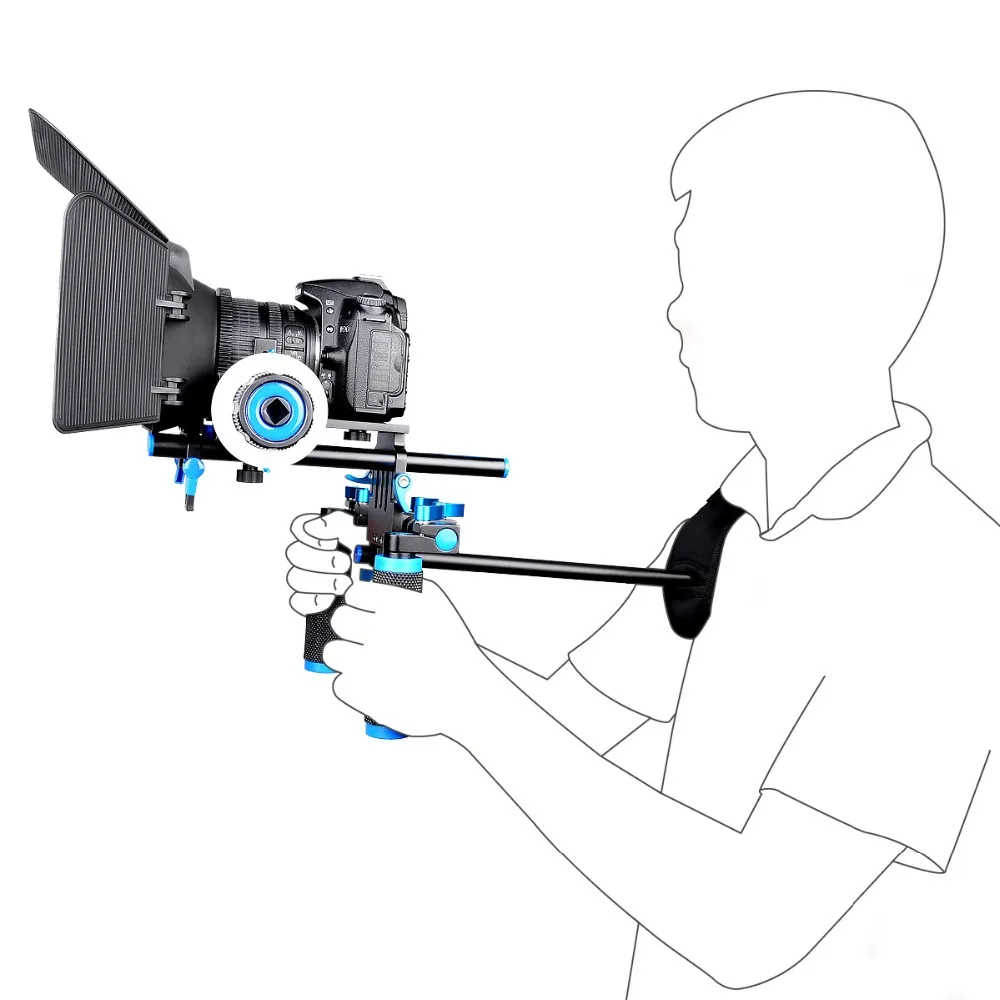 

Professional DSLR Rig Shoulder Video Camera Stabilizer Matte Box + Follow Focus for Canon Nikon Sony dslr Camcorder