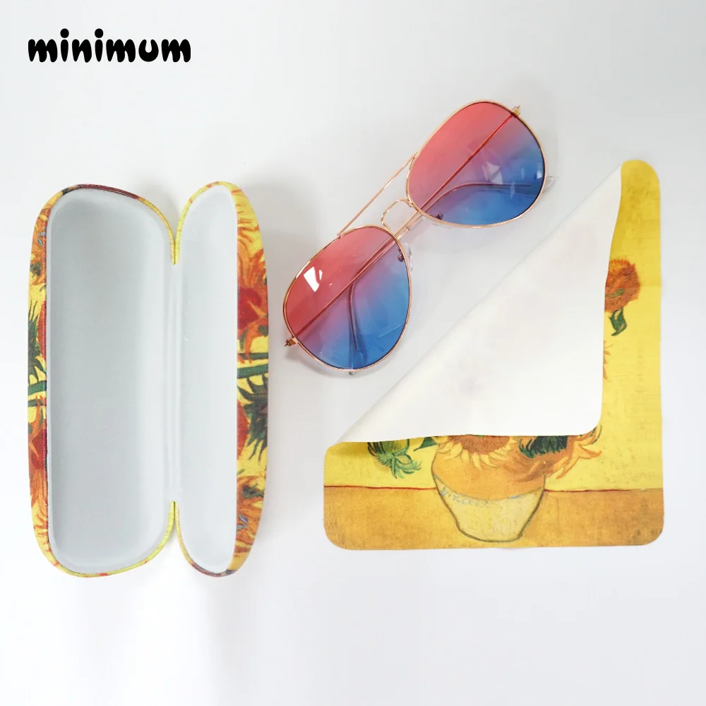 PU Leather Glasses Case For men Hard Frame Eyeglass Case Women Reading Glasses Box Black Spectacle Cases with 1pcs glaases cloth1 (14)
