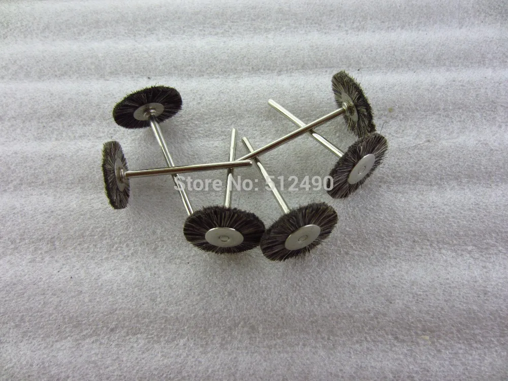 100pcs brown bristle brush,dental polishing brush,mounted burnishing