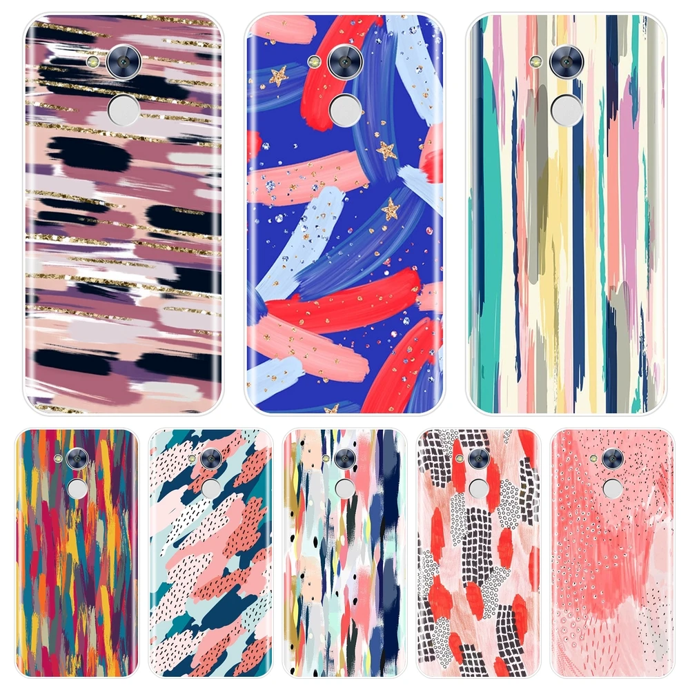 

Art Graffiti Stripes Pink Soft Back Cover For Huawei Honor 4X 5A 5X 6 6X Phone Case Silicone For Huawei Honor 4C 5C 6C 6A Pro