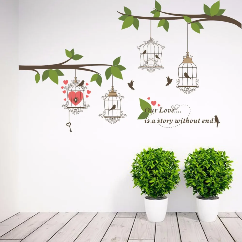 creativity couples birdcage wall stickers Marriage Living room