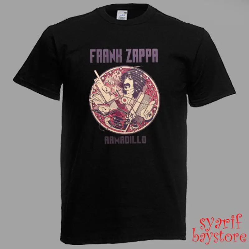 Frank Zappa Armadillo Мужская черная футболка с логотипом размер S M L XL 2XL 3XL удобная