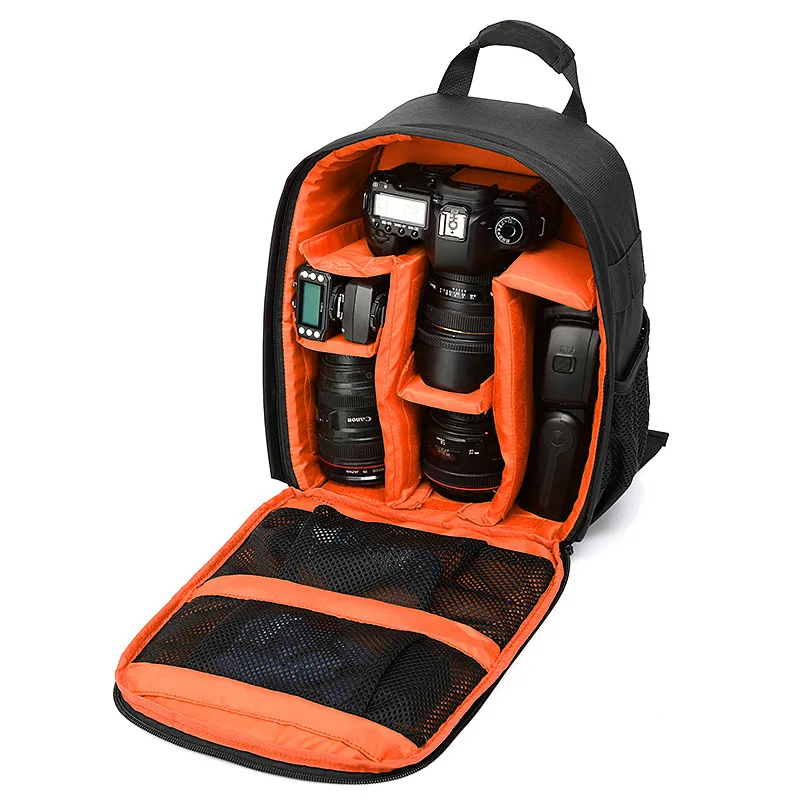 Cross-Border Explosion Models Digital Camera Bag Outdoor Anti-Water SLR Camera Shoulders Backpack Photography Backpack Factory D - Color: Orange