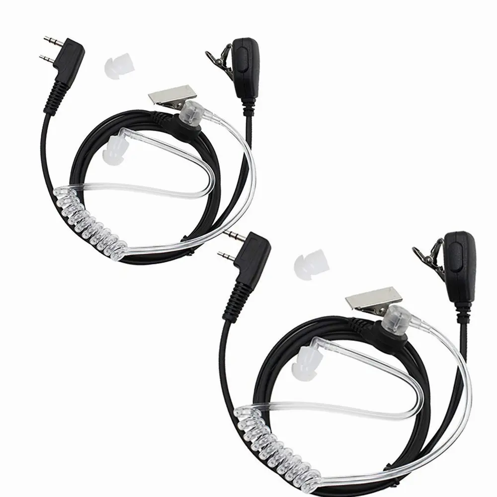 

2pcs Acoustic Tube PTT Mic Earpiece Walkie Talkie Headset For Kenwood For Baofeng Bf-888s UV5R UV-82 Retevis RT22 H777 For TYT