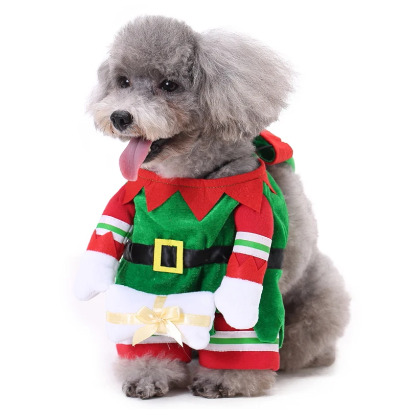 Собака Костюм смешной собак Рождество одежда маленький щенок одежды домашние Бишон Тедди бишон одежда туалетный вечерние ткани с капюшоном