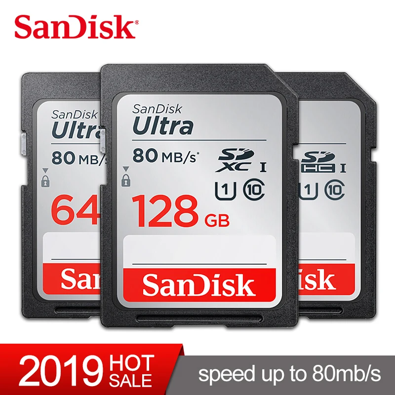 SanDisk Ultra Карта памяти SDHC/SDXC sd-карта класс 10 16 ГБ 32 64 Гб 128 карты C10 UHS-I 80 Мб/с для