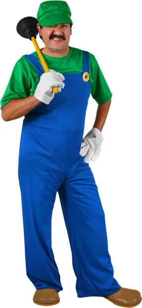 

Luigi from Super Mario Brothers Mens Adult Costume 5PC Set