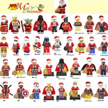 Одиночная Рождественская серия Супер Герои Wiley Джанго Фетт Клон Trooper Росомаха строительные блочные Фигурки Игрушка подарок для детей