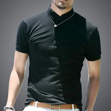 Мужская брендовая хлопковая рубашка поло для мужчин, дизайнерская мужская хлопковая рубашка поло с коротким рукавом, трикотажная Мужская рубашка поло, новинка PL003-2