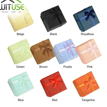 

Cheap Sale Jewelry Box Gift Boxes With Knot Necklace &Ring &Bracelet Display Box For Jewelry Fixed Mixed Multicolor 4x4x3cm