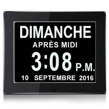 

8 Inch Digital Canlendar Alarm Day Clock LED word clock Reminder for AD patient