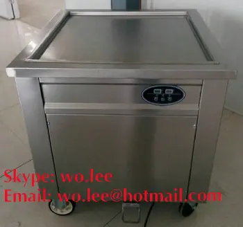 

commercial 220v single square pan fried ice cream machine1800w powerful fry ice pan freeze ice roll machine ice cream roll maker