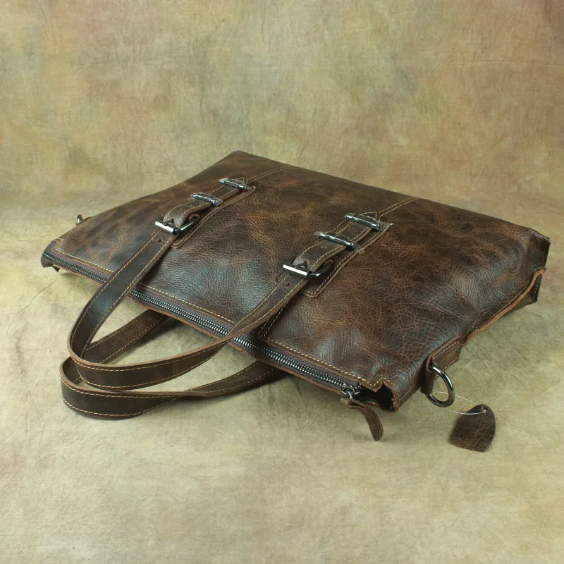 Nesitu Винтаж из натуральной кожи коричневого цвета Для мужчин сумка-мессенджер сумки на плечо 14 ''15,6'' ноутбук Для мужчин Портфели мужской