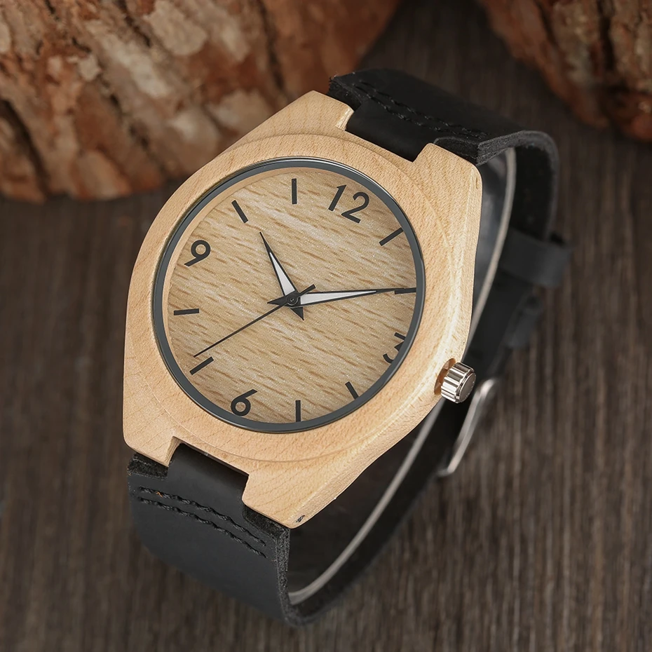 Creative Full Natural Wood Male Watches Handmade Bamboo Novel Fashion Men Women Wooden Bangle Quartz Wrist Watch Reloj de madera 2017 (56)