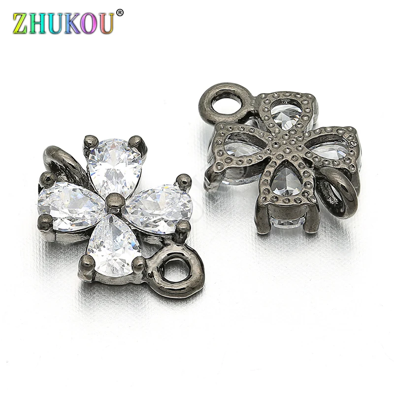 8*12 мм Латунь кубического циркония цветок Разъемы для DIY ювелирных изделий