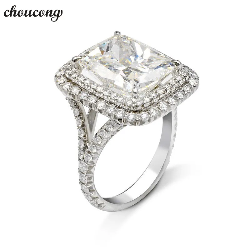 

choucong Princess cut Promise Ring 925 sterling Silver 5ct AAAA Zircon cz Engagement Wedding Band Rings For Women Bridal Jewelry