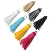Mini pompons Vintage en cuir et daim, accessoires de téléphone, pour bricolage, fabrication de bijoux artisanaux, pendentif, boucles d'oreilles, 60mm, 2 pièces ► Photo 2/6