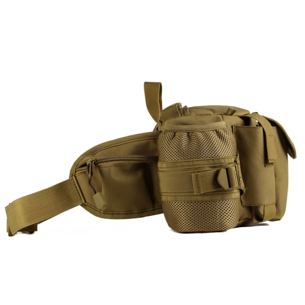  Double Water Bottle Men Nylon Waist Sport Bag Belt Tactical Military Travel Hiking Pack Camping Tac