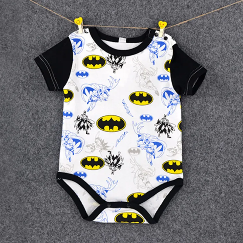 الرضع الطفل رومبير ملابس الصيف الفتيات الفتيان سوبرمان حللا الاطفال هالوين الملابس بيبي القطن Junmsuits باتمان السروال القصير