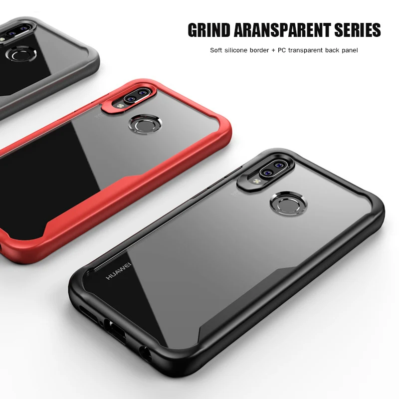 

For Huawei Nova 3 3i 3e Case Soft Silicone+Transparent PC Armor Shockproof Back cover Case for Huawei Nova 3e 3i phone shell