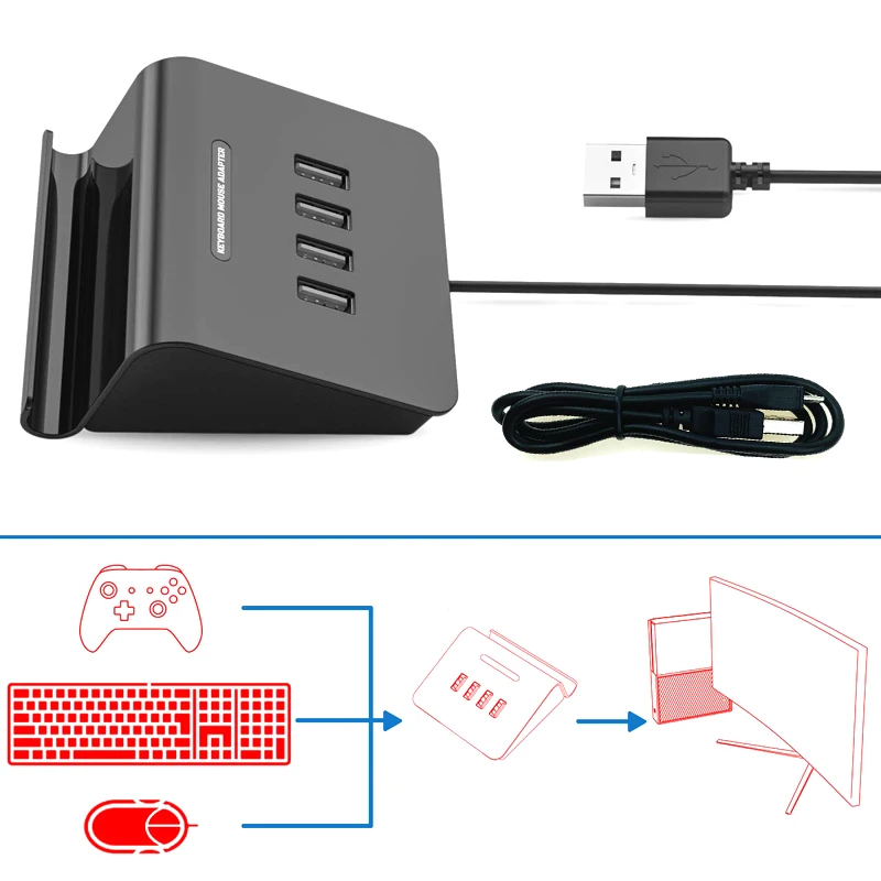 Для Xbox One/PS4/PS3 конвертер клавиатуры Мышь для nintendo переключатель клавиатуры конвертер адаптер конвертер usb-хаб