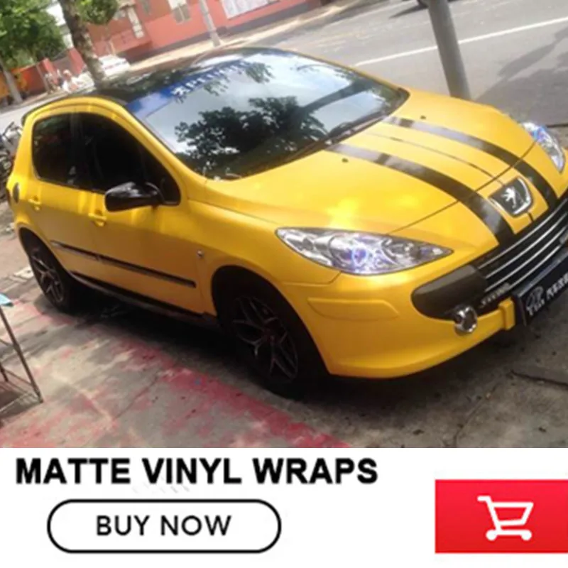 

Matte Yellow Car Auto Body Sticker Decal car styling Self Adhesive Wrapping Vinyl Wrap Sheet Film