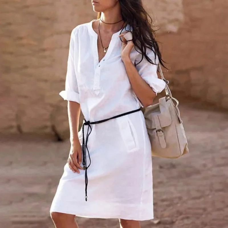 women dress womens clothing fashion winter vintage long seelve ladies solid v-neck elegant white drees casual female dresses women dress womens clothing fashion winter vintage long seelve ladies solid v-neck elegant white drees casual female dresses