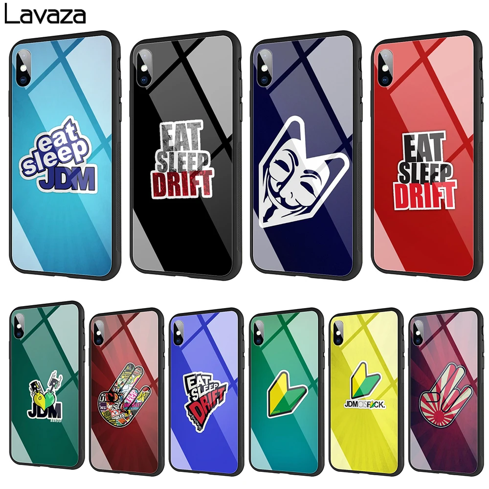 Lavaza Eat Sleep JDM Tempered glass TPU Case for iPhone XS Max XR X 8 7 6 6S Plus 5 5S SE | Мобильные телефоны и