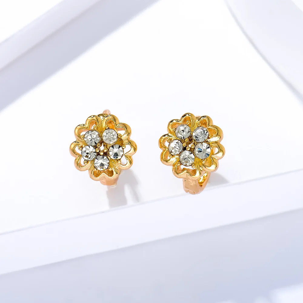 

QGGLE Small Hoop Earrings Rhinestone Crystal for Women Party Earrings Fashion Jewelry