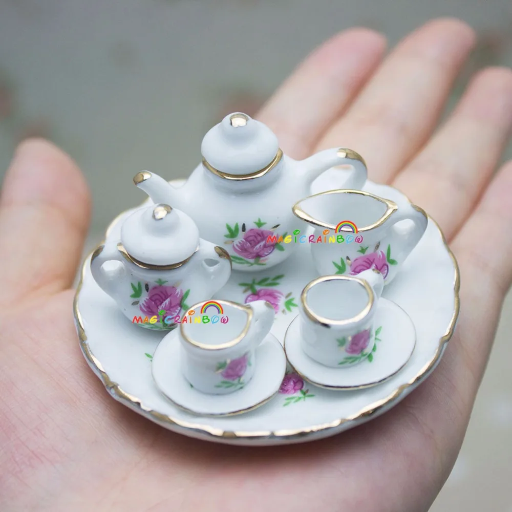 Кукольный домик Миниатюрные кухонные Мини Кофейные чайные сервизы фарфоровая