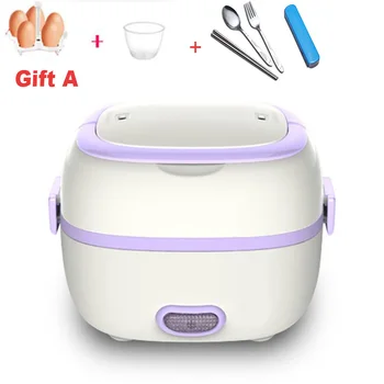 

110V/220V Mini Electric Rice Cooker 1.2L Multifunctional Lunch Box Portable Food Heating Steamer Heat Preservation Cooking Pot