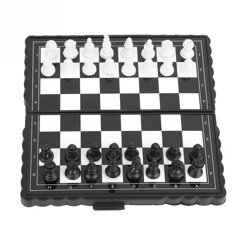 

Portable Plastic Folding Chessboard Magnetic Chess Set International Chess Board Game for Party Family Activities