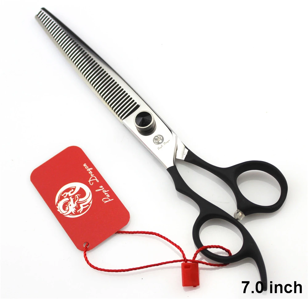 

Professional Pet Scissors Left Handed Thinning Scissors Japan 440C Purple Dragon 7.0 inch Pet Dog Grooming Hair Cutting Shears