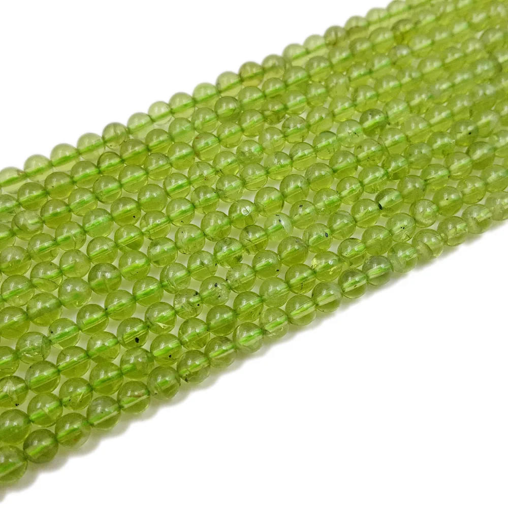 

Lii Ji Natural Peridot 5mm Loose Beads DIY Jewelry Making Necklace or Bracelet Approx 39cm