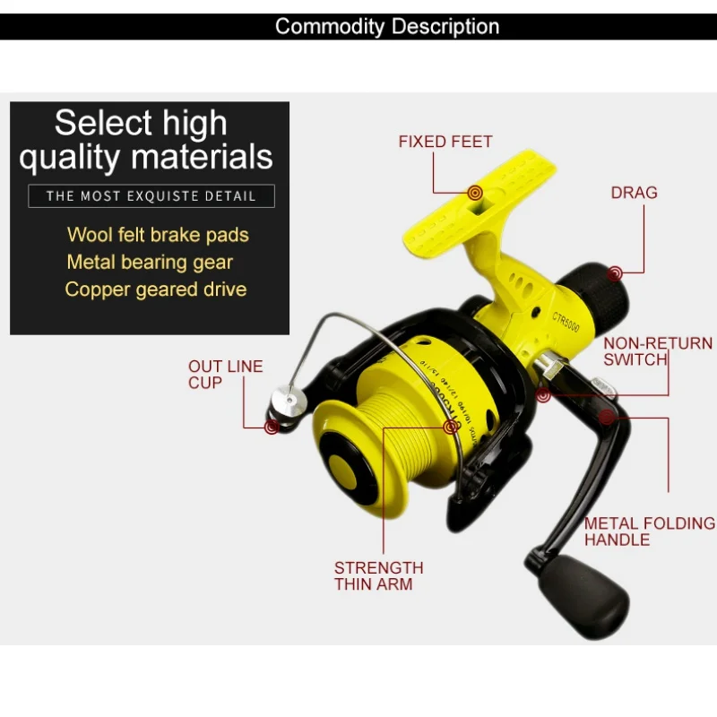 CTR2000-7000 12BB 5,5: 1 Рыболовная катушка, складная левая и правая рука, рокер, легкая задняя пластиковая рыболовная спиннинговая катушка, Новинка