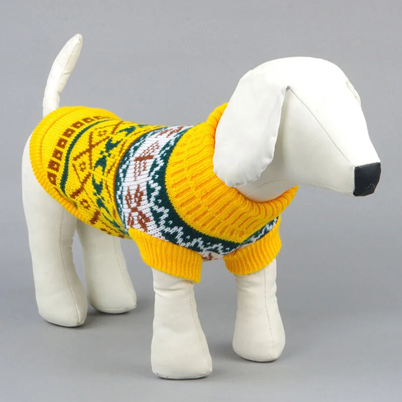 Большой горячий питомец собаки снежный цветок теплый свитер одежда для щенка, котика свитер-накидка трикотаж
