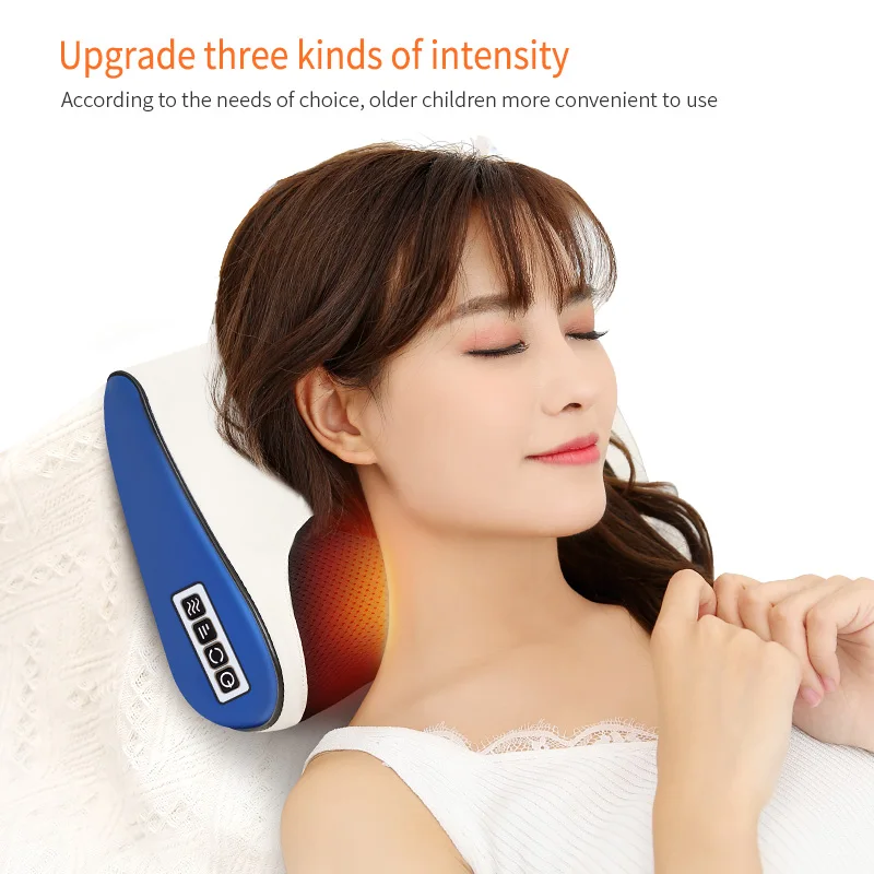 

Heating Neck Shoulder Back Body Multifunctional Massage Pillow Shiatsu Massager Device Cervical Healthy Massageador
