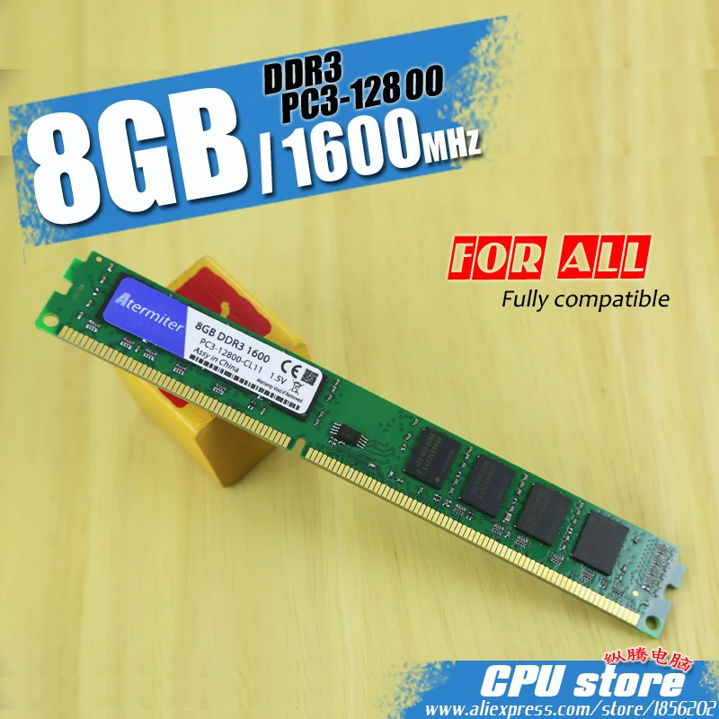 Atermiter PC Память ram Memoria модуль настольный компьютер DDR3 2G B 4 ГБ 8 ГБ PC3 1333 1600 МГц 1333 МГц 1600 МГц 10600 12800 2G 4 Гб ОЗУ