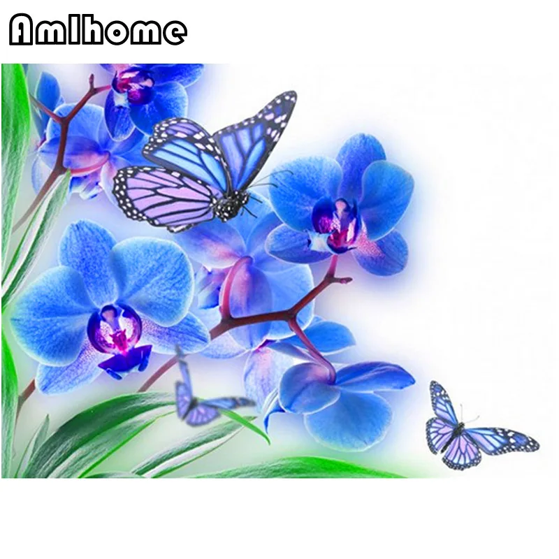 5d Сделай Сам алмаз живопись рукоделие квадратных полный алмазов Вышивка Blue Butterfly