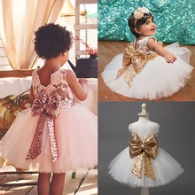 От 0 до 5 лет г.; модное платье для девочек; Одежда для маленьких девочек на День рождения; свадебное платье принцессы с блестками и цветами; платья для крещения для девочек