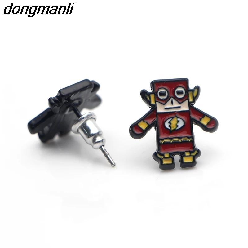 

P1300 Dongmanli Jewelry Marvel Superheroes The Flash Flashman Earrings for Women Party Cosplay kids Stud Earrings