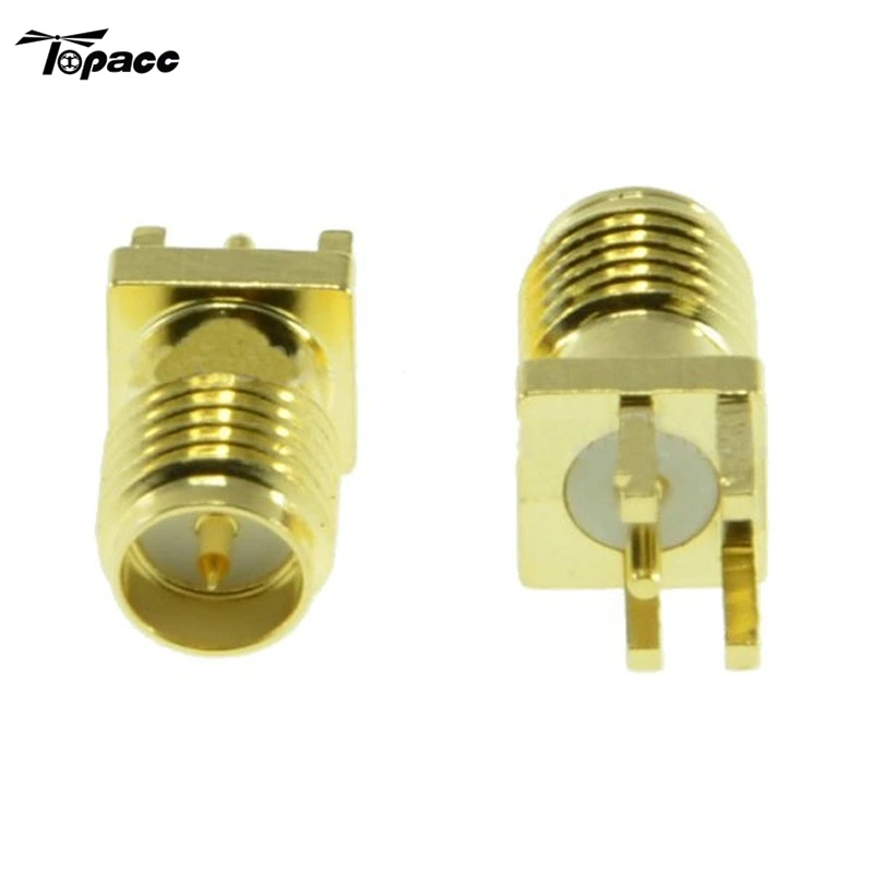 High Quality 2pcs Gold Tone RP-SMA Female Adapter PCB Edge Mount Solder RF Connector For FPV Drone Helicopter Quadcopter | Игрушки и