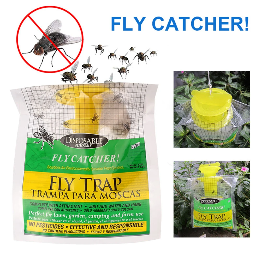 Disposable Hanging Fly Catcher Mosquito Trap Convenient Pest Garden