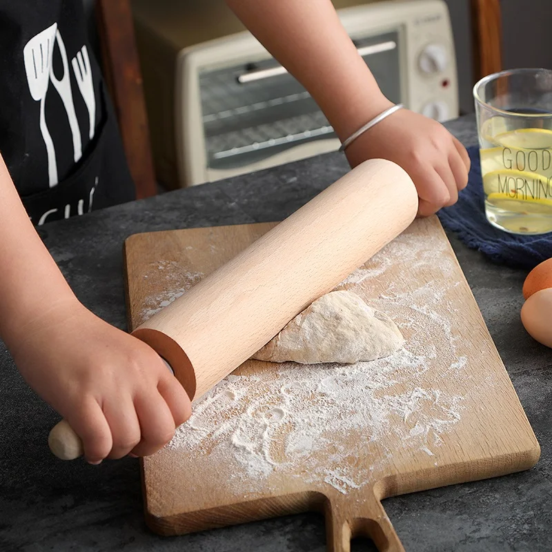 Solid wood rolling stick Roller press stick Painless dumpling skin rolling Large hammer baking tool