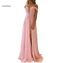 Сексуальная сторона платье с разрезом для выпускного вечера шифоновое вечернее платье со шнуровкой сзади длинные вечерние платья онлайн