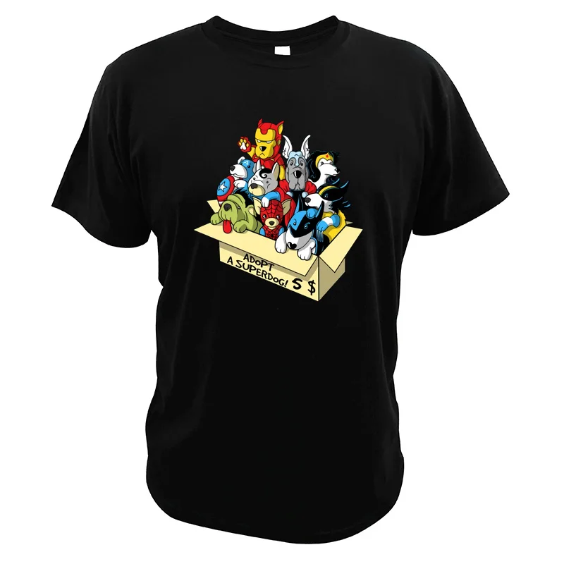 

Dog Avengers T shirt Iron Man Spider Pug Cotton Camiseta Hulk Cute American Captain Puggy Tshirt