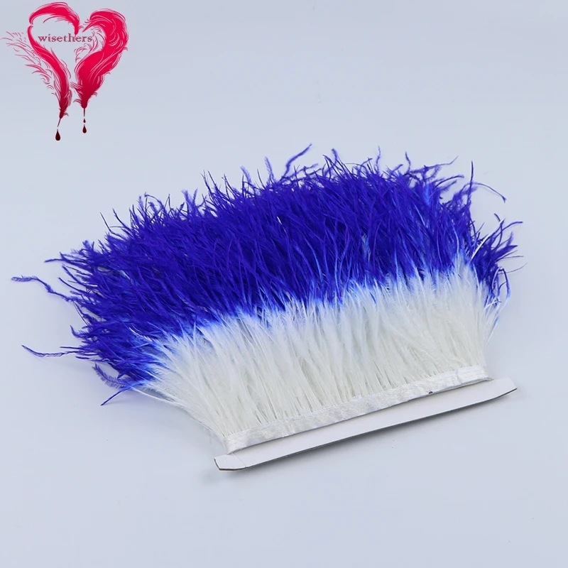 5 white and royal blue ostrich trims 3