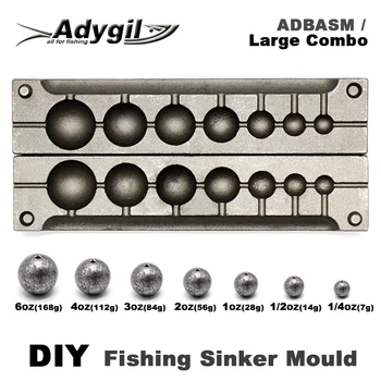 BEST DEAL ❤️ Adygil DIY Fishing Ball Sinker Mould ADBASM/Large Combo Ball Sinker 7g 14g 28g 56g 84g 112g 168g 7 Cavities - discount item 11% OFF Sports & Entertainment