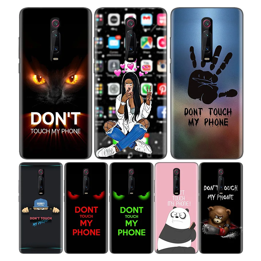 

Black Soft Silicone Bag Cover Case for Xiaomi Mi 9T CC9 Redmi 4 4X 5 6 6A 7 7A Note Plus K20 Pro F1 Tampa Fall Dont Touch My Pho